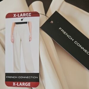 French Connection Women's Cream Wide-Leg Pants